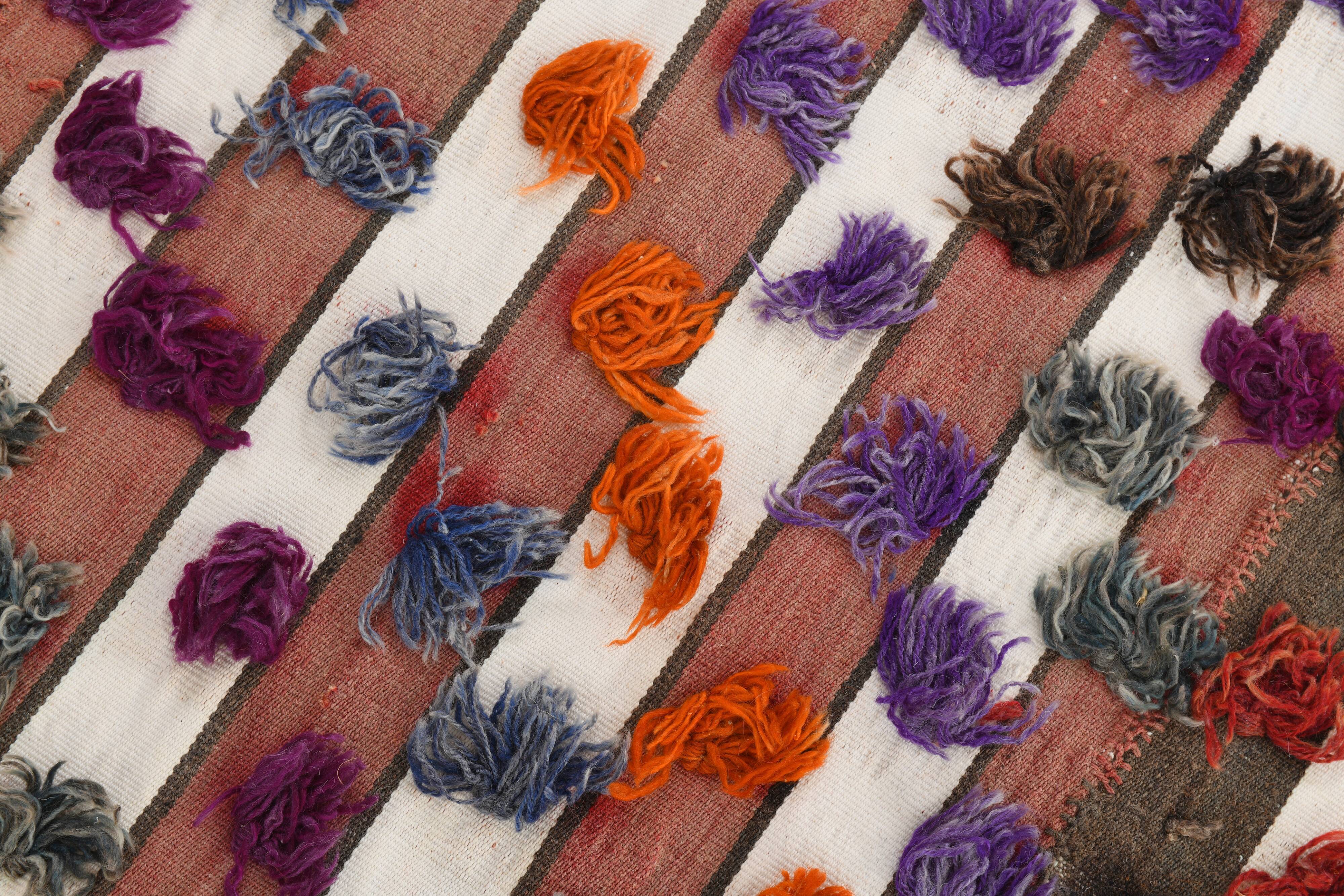 Polka dot wool vintage rug