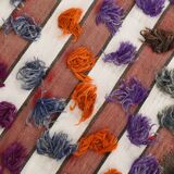 Polka dot wool vintage rug