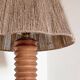 Turned wood lamp and jute lampshade