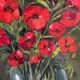 Bouquet de coquelicots huile sur toile