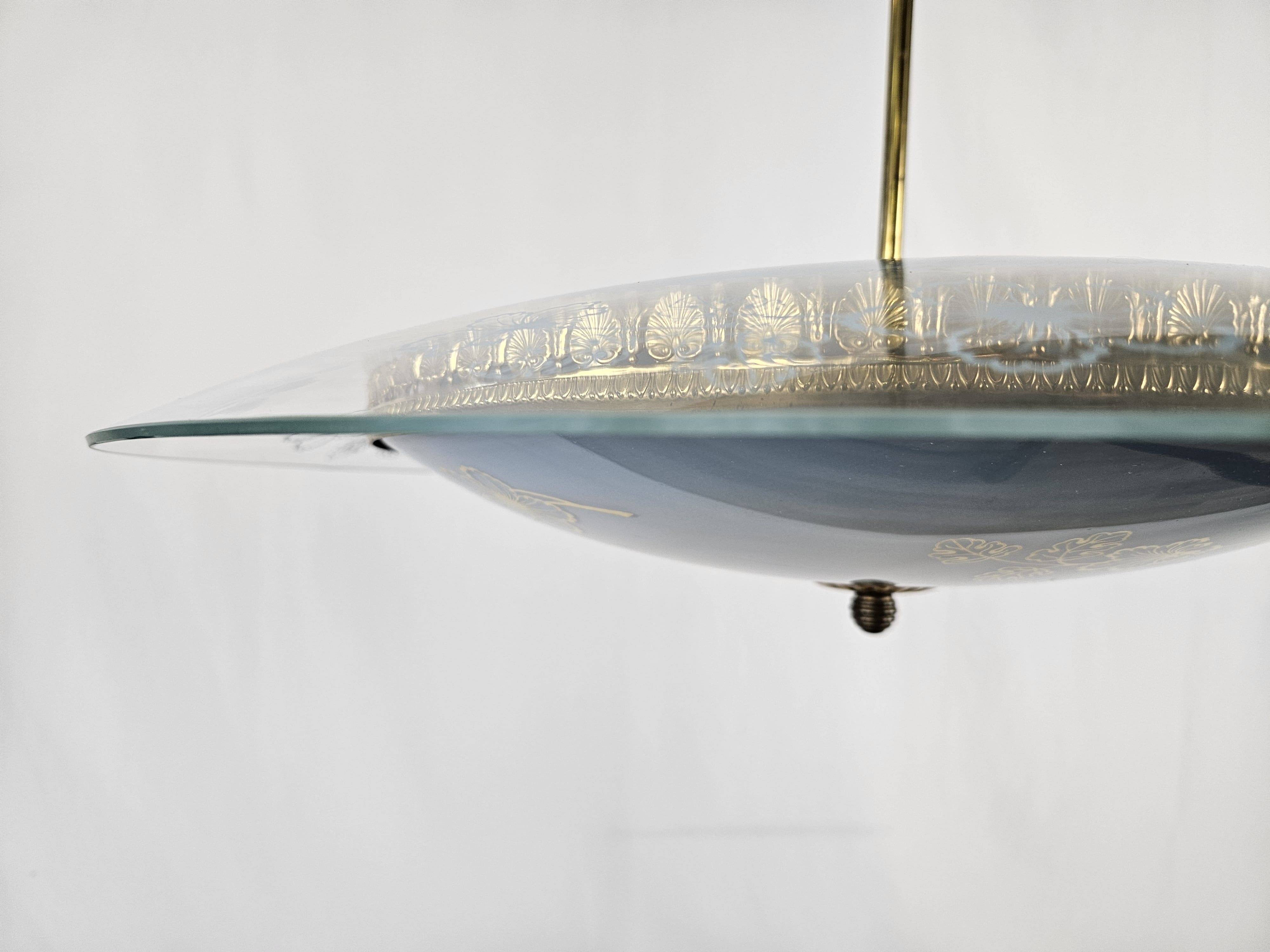 Lustre attribué à Pietro Chiesa pour Fontana Arte, années 1940