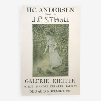 Jean-pierre stholl, galerie kieffer, 1975. original lithograph poster