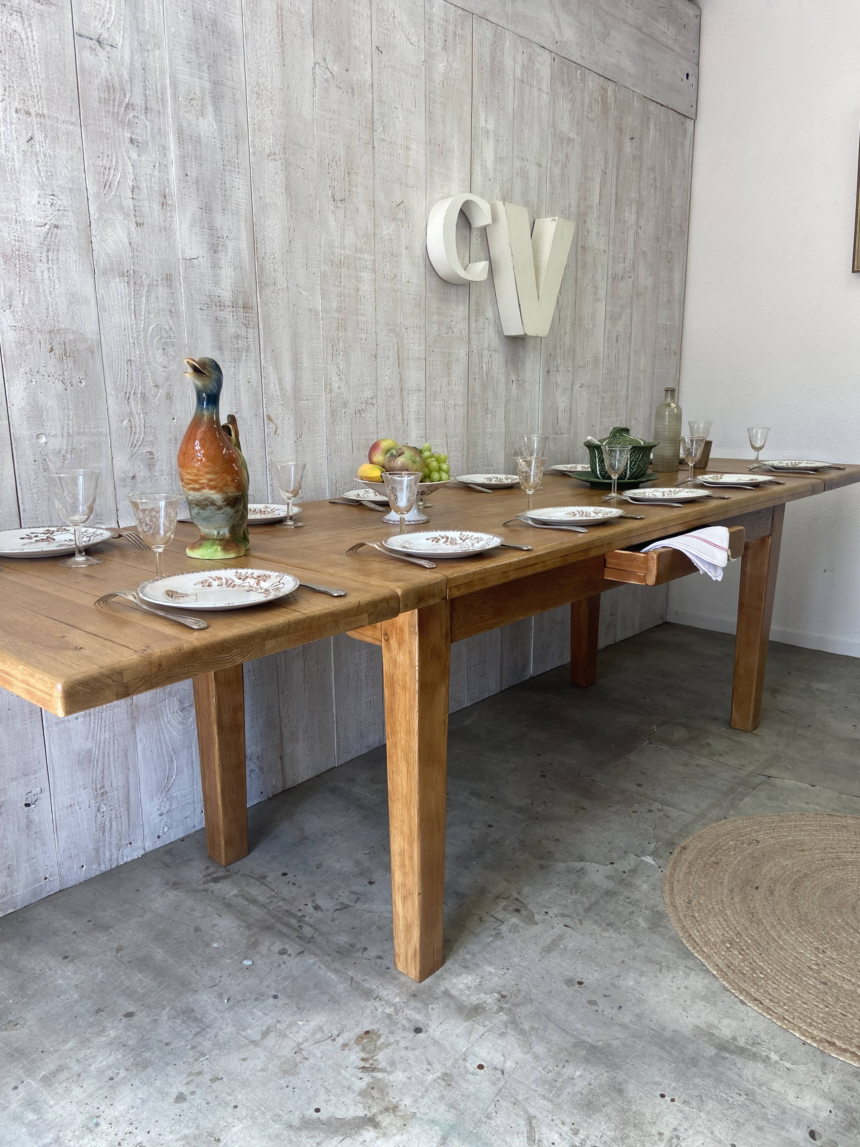 Table de ferme 180/280x80cm
