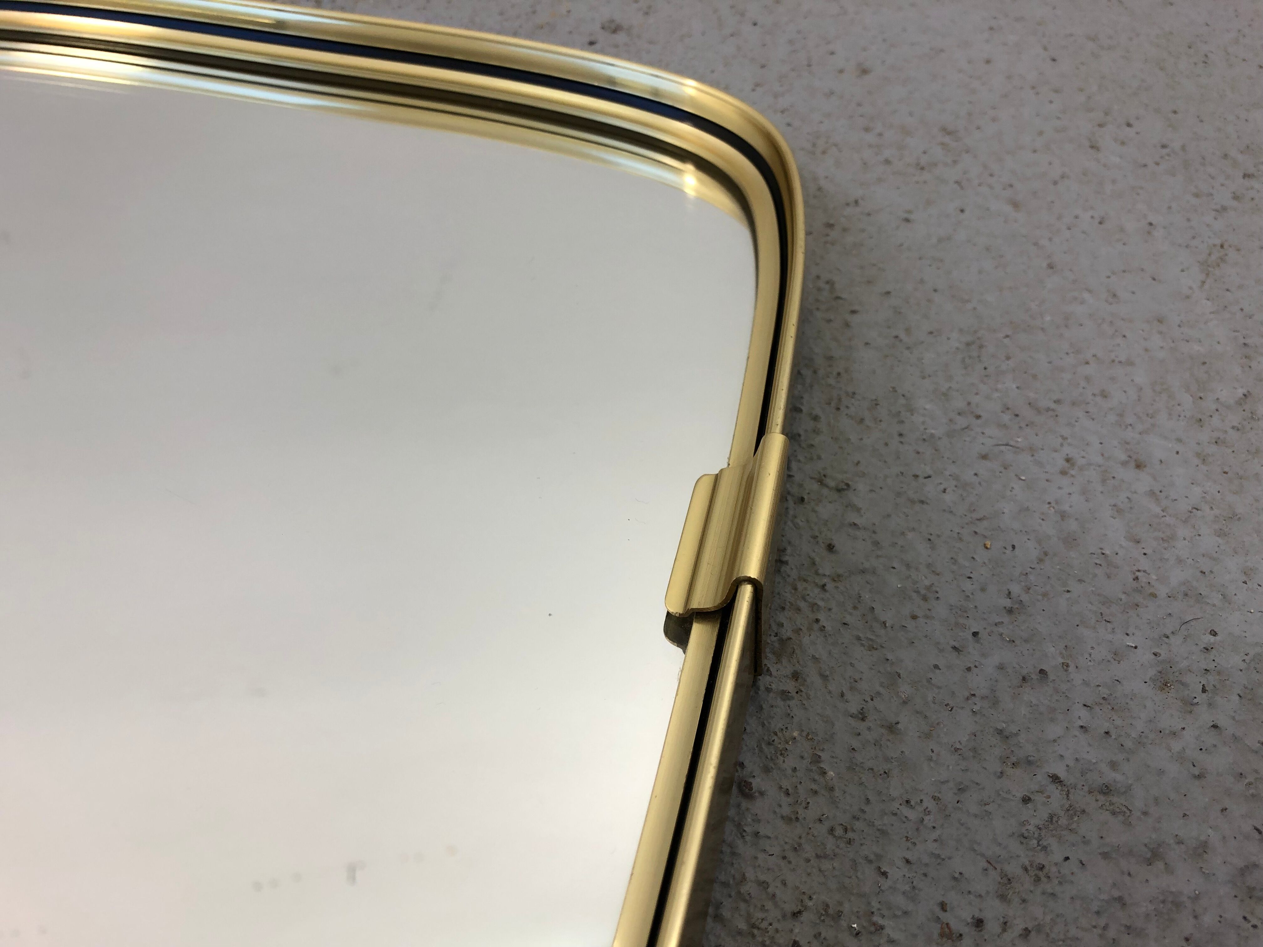 Mid-century modern german rockabilly golden wall mirror, 1970s