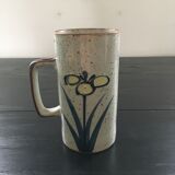 Mug en grès décor floral