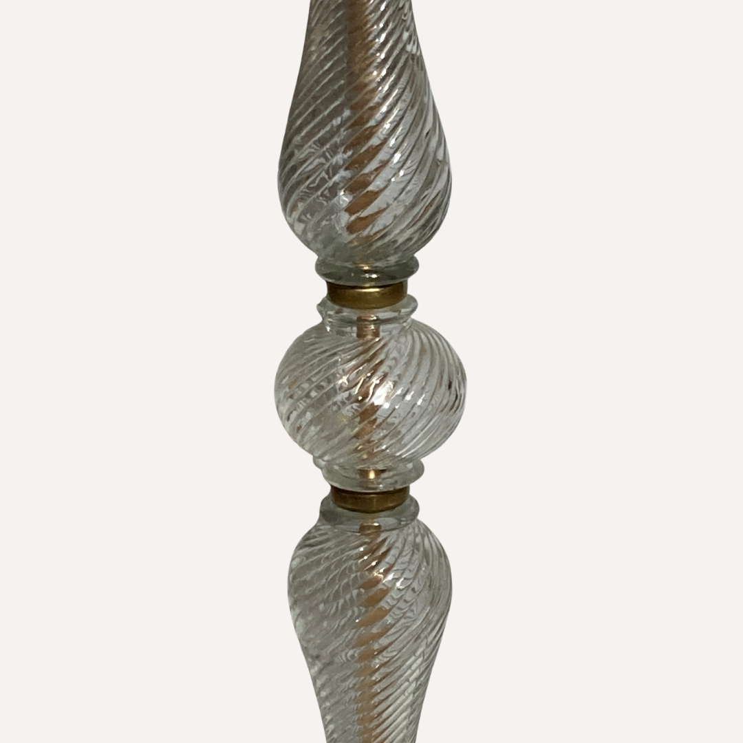 Glass and brass "bonbonniere" portable pedestal side table, 1960s