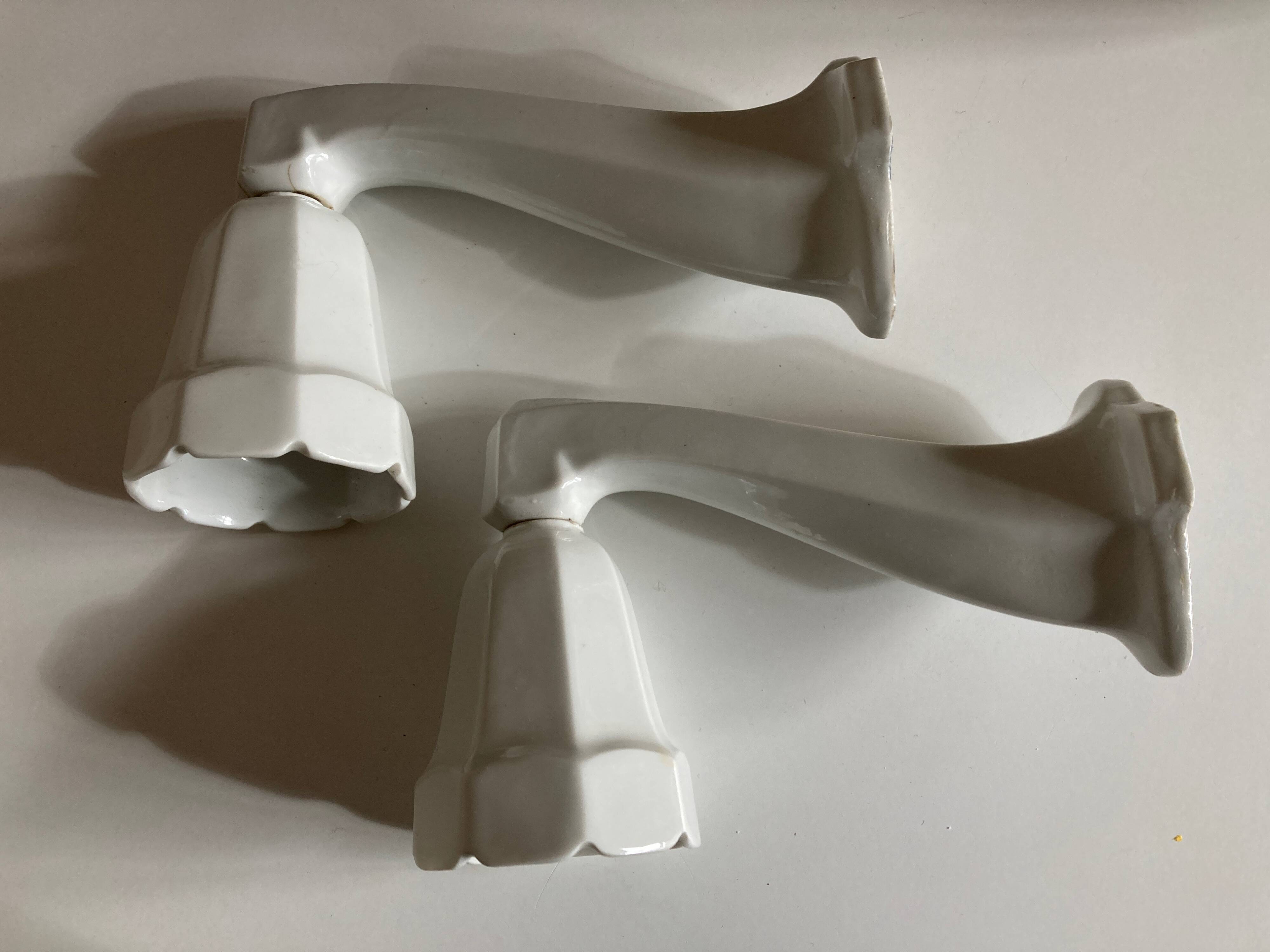 Pair of porcelain wall lights 1950 bathroom