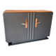 Buffet vintage noir mat et bois brut