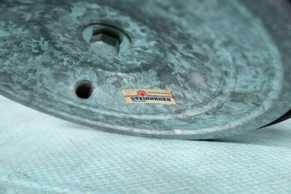 Lampe arc mat noire, lampe arc vintage des années 70.