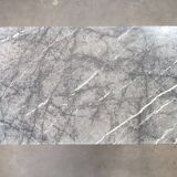 Wrought iron bistro table and vintage grey marble