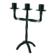 three-light wrought iron candlestick, Brutalist, 1970