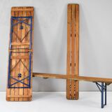 German Folding Garden or Picnic Vintage Table and Benches 70s