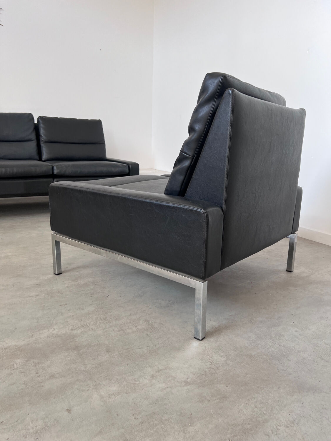 Leather Sofa and Armchair design Hans Peter Piehl for Wilkhahn 60s
