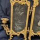Ancient tryptic in gilded bronze, candlestick