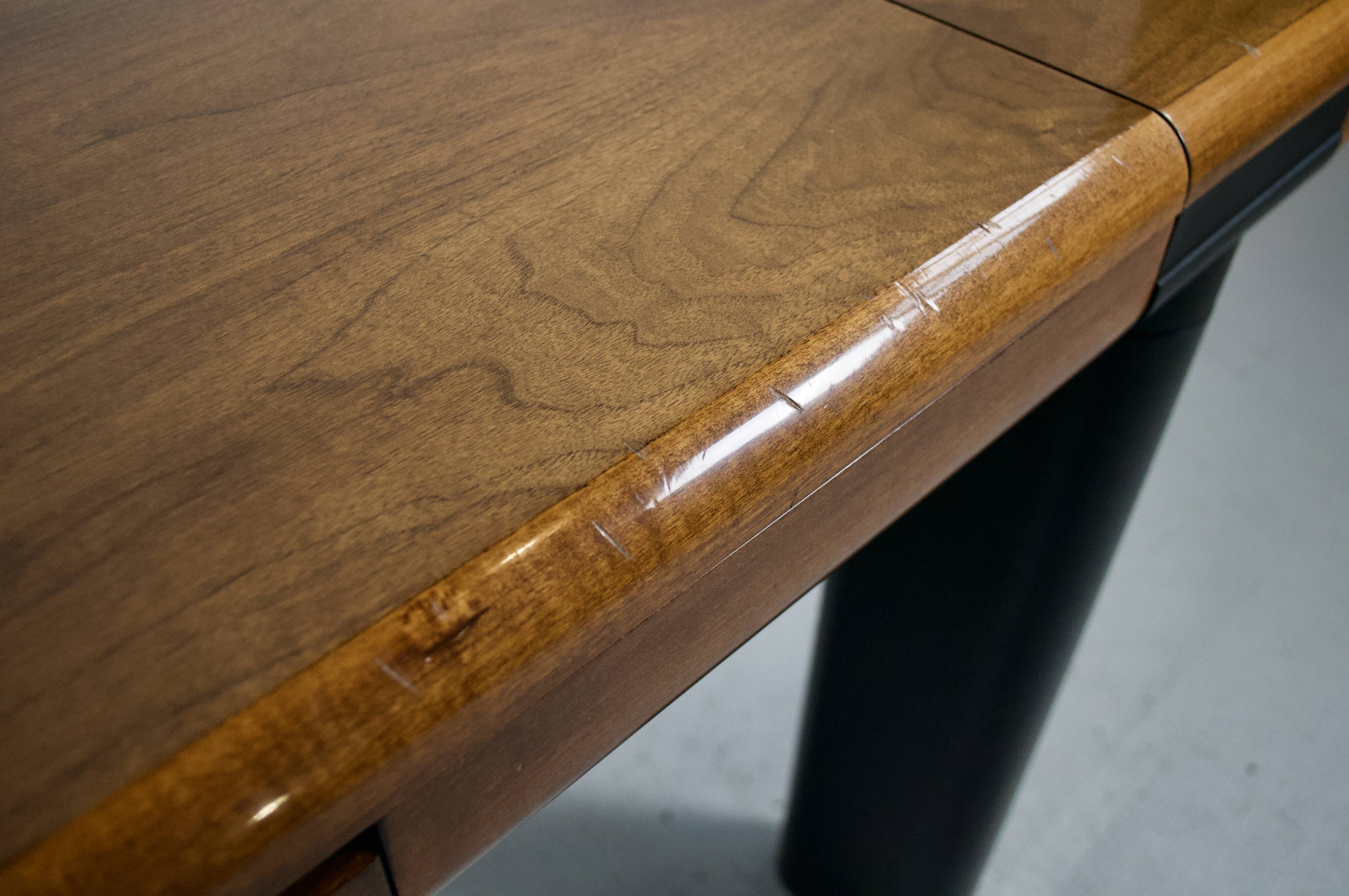 Important walnut executive desk for faram 1957 italy publisher 80's