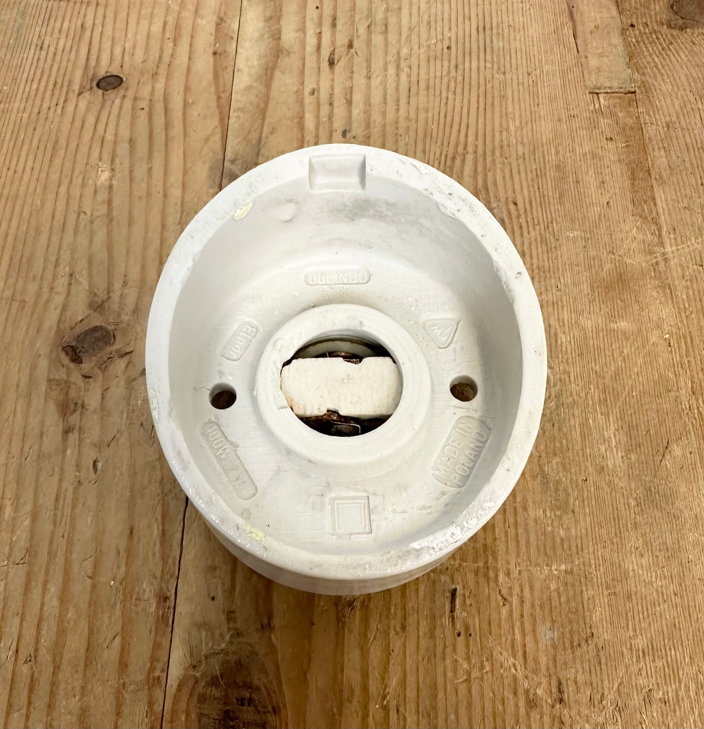 Vintage White Porcelain Wall Light, 1970s
