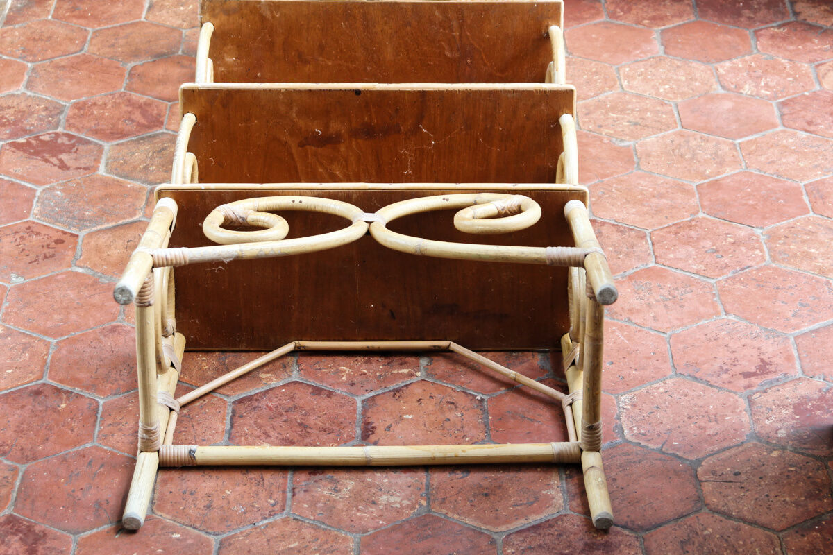 Vintage rattan shelf