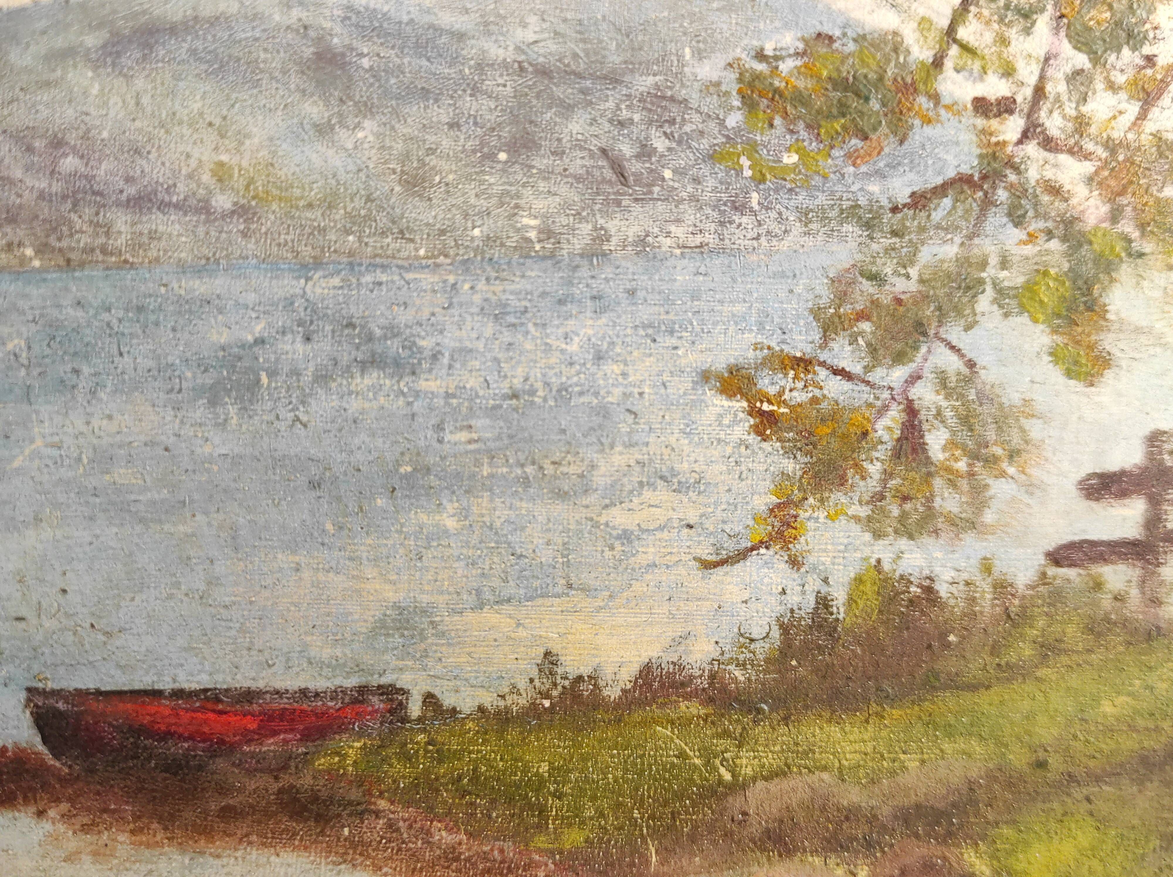 French oil painting on board, signed Lavoy