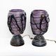 Exceptional Pair of Sculptural Murano Glass Table Lamps, Unique Piece, 1990