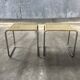 Pair of vintage 1970s wicker/chrome stools