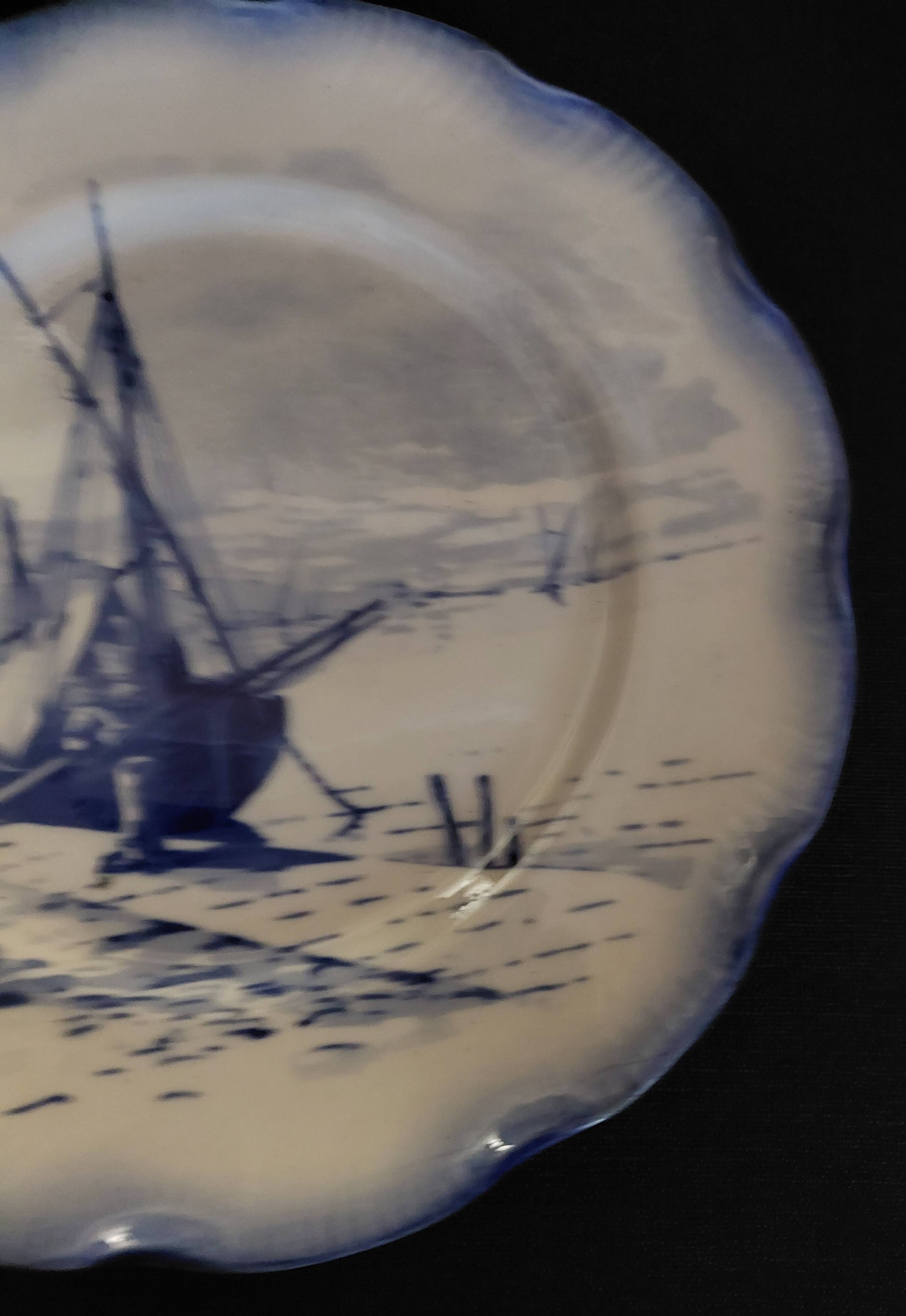 Sarreguemines earthenware plate with Marine decor late 19th century early 20th century