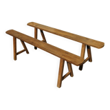 Paire de bancs de ferme 165 cm