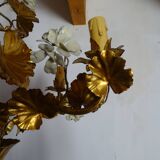 chandelier Hans Kogl gilded and enamelled leaves 1960