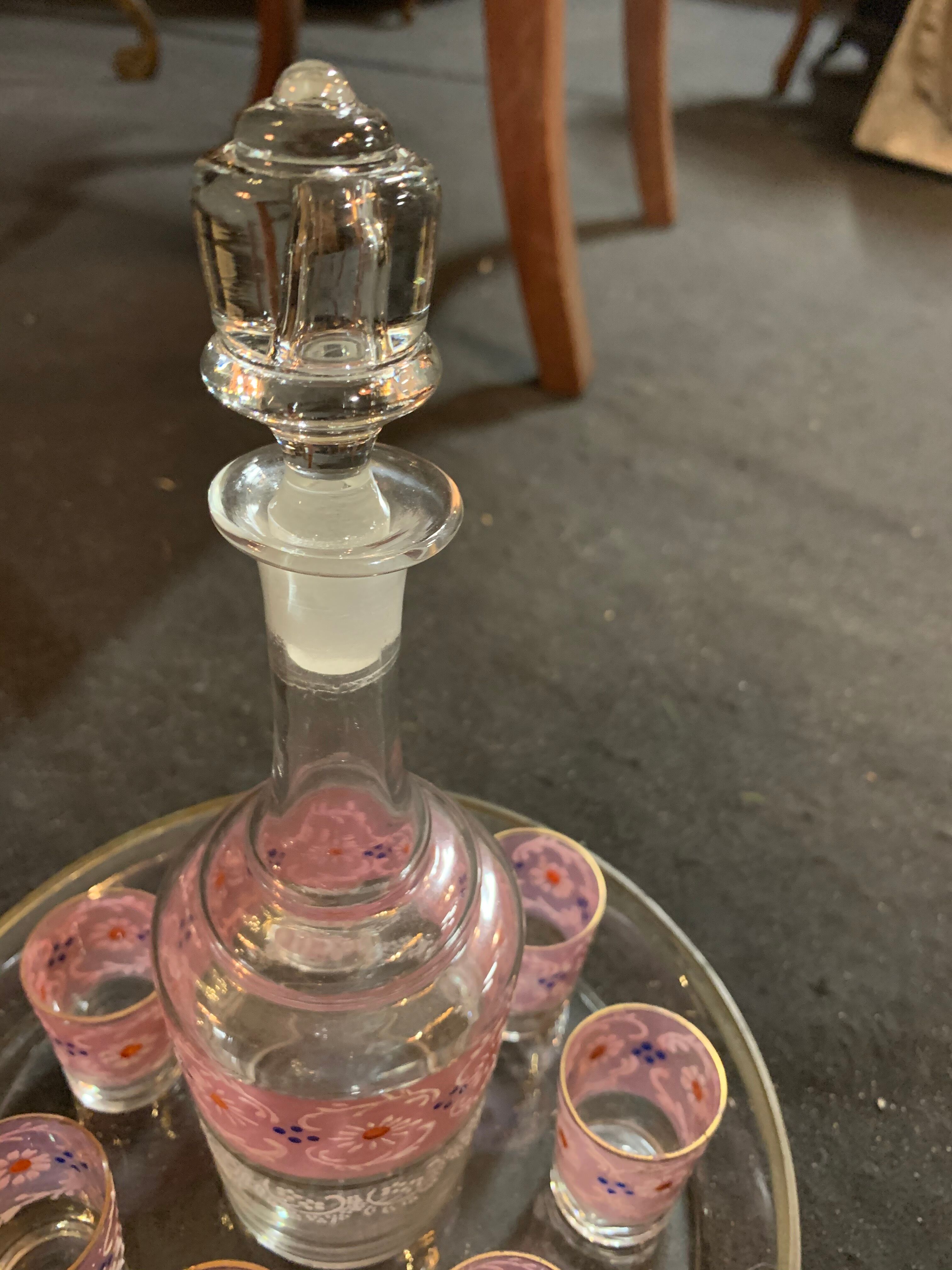 Enamel glass liquor service