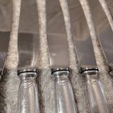 11 silver-plated metal lunch knives by Ravinet Coquille, 18cm