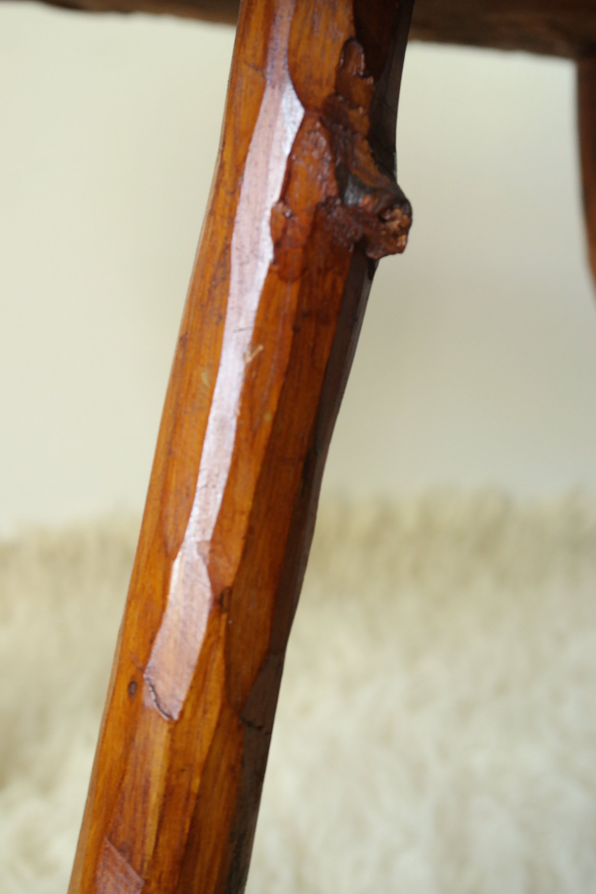 Brutalist side table made from vintage tree stump wood