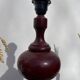 Large 1970 wooden lamp foot turned plum