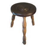 Vintage solid wood tripod stool