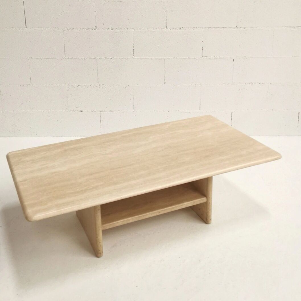 Travertine coffee table, 1970