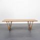 1950s coffee table, walnut, V-shaped legs, restored