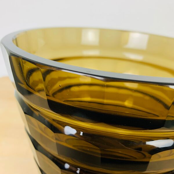 Vase Daum Nancy art déco 1930 croix de Lorraine verre fumé