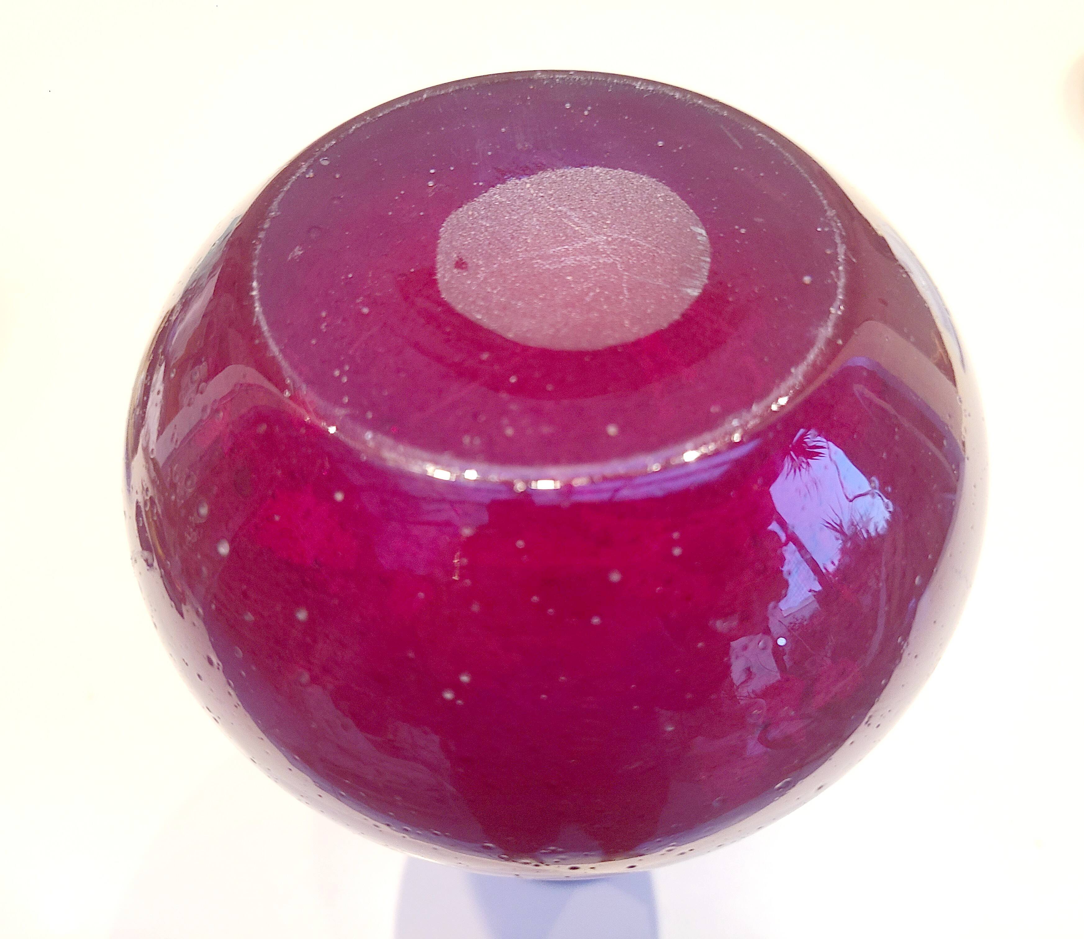 Antique mouth-blown glass vase