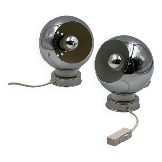 Eyeball Chrome Metal Lamps by Goffredo Reggiani for Reggiani, 1960s, Set of 2