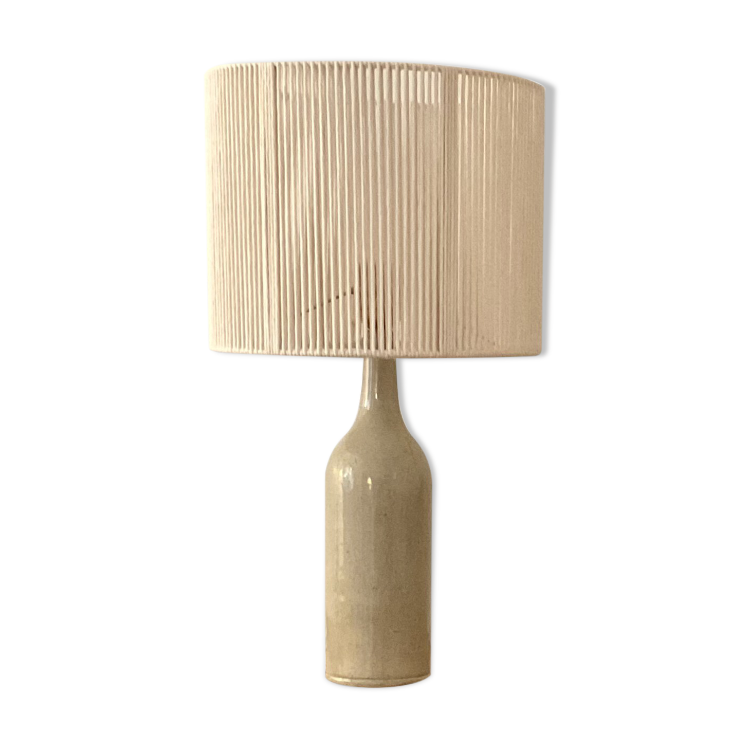 Stoneware and rope lamp