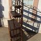 Wicker stand with scrolls shelf