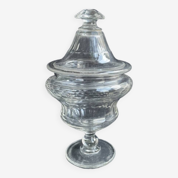 Drageoir with lid - Cut blown glass – 19th century