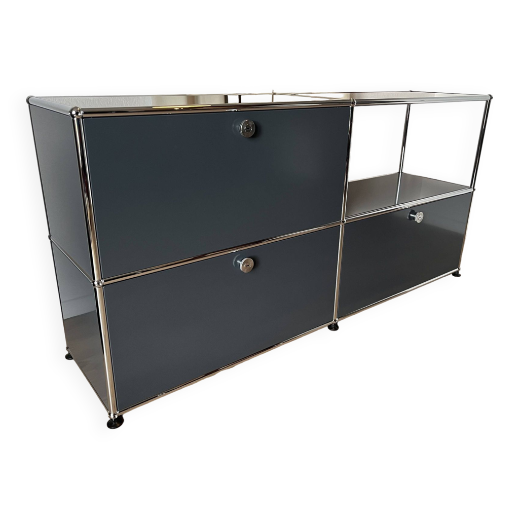 Commode USM Haller en Gris Anthracite (dernières générations) | Selency