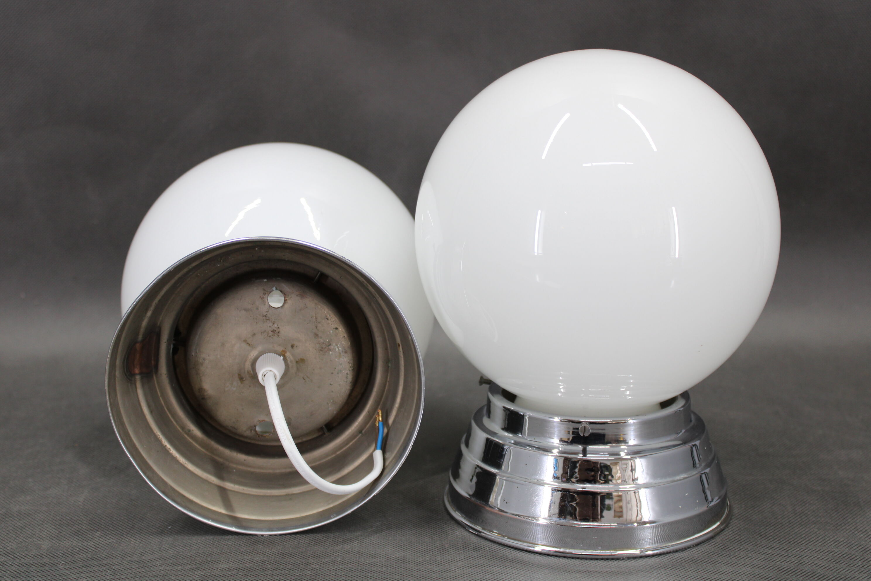 1940s Pair of Art Deco Ceiling or Wall Lights, Czechoslovakia