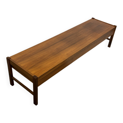 Buffet bas vintage avec tiroirs design en placage de noyer des années 70