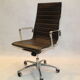 Fauteuil bureau de direction en cuir et chrome édition Luxy