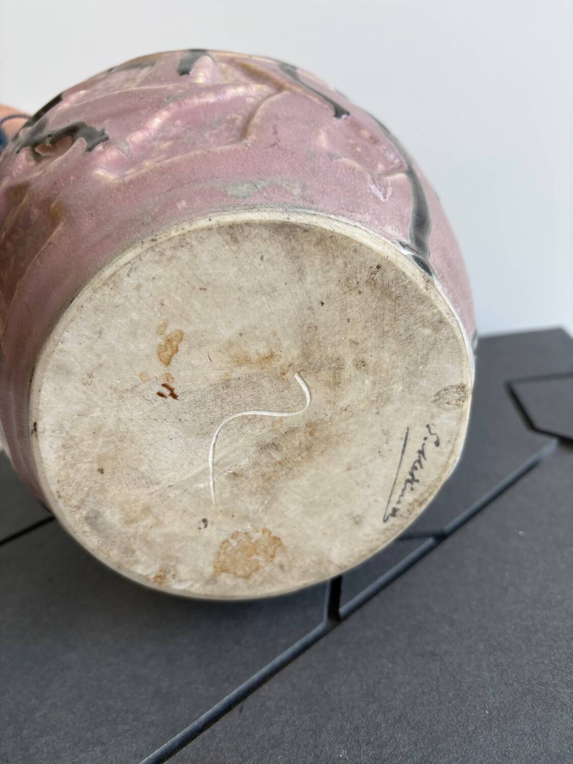 Stoneware ear vase, Gilbert Métenier, art deco