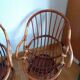 Paire de fauteuils pivotants en rotin 1970