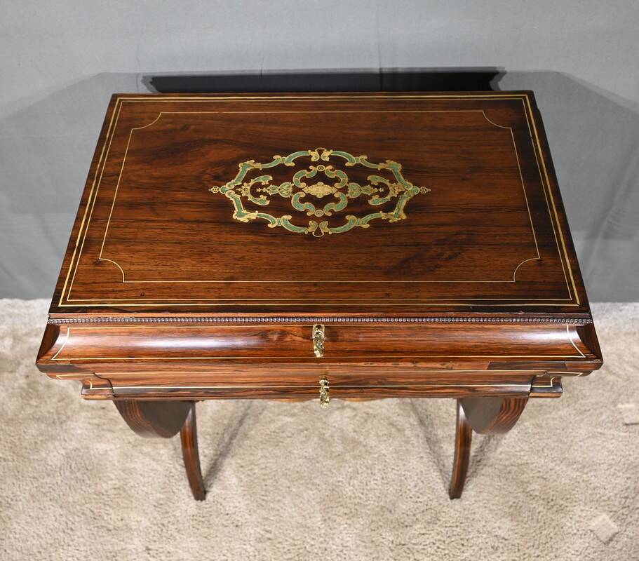 Rosewood work table, Napoleon III style, Maison Roll, Fg. St Antoin
