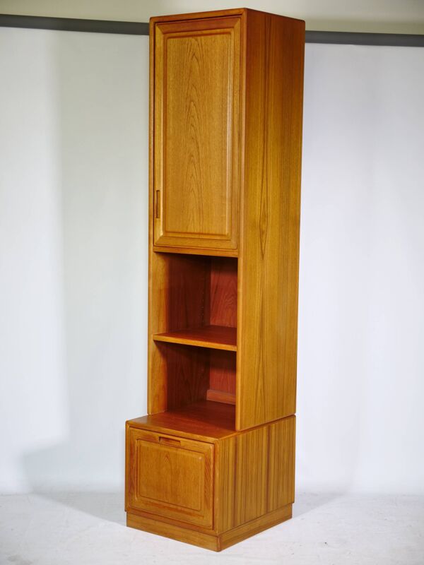 Meuble modulaire étroit en teck, étagère 3, design Skandi, années 1970