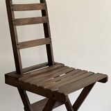 Ancienne chaise pliante avec dossier
