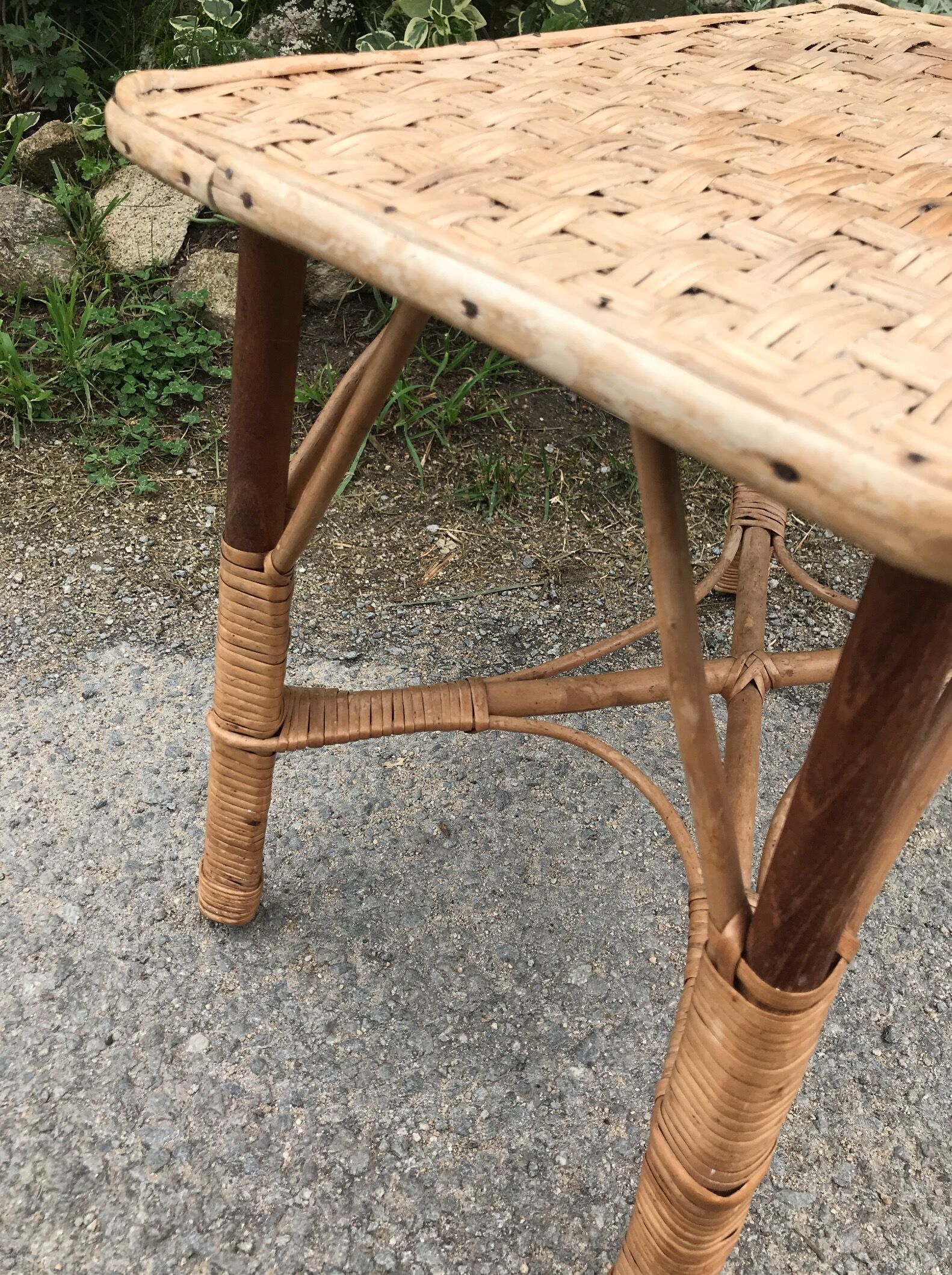 Vintage rattan coffee table
